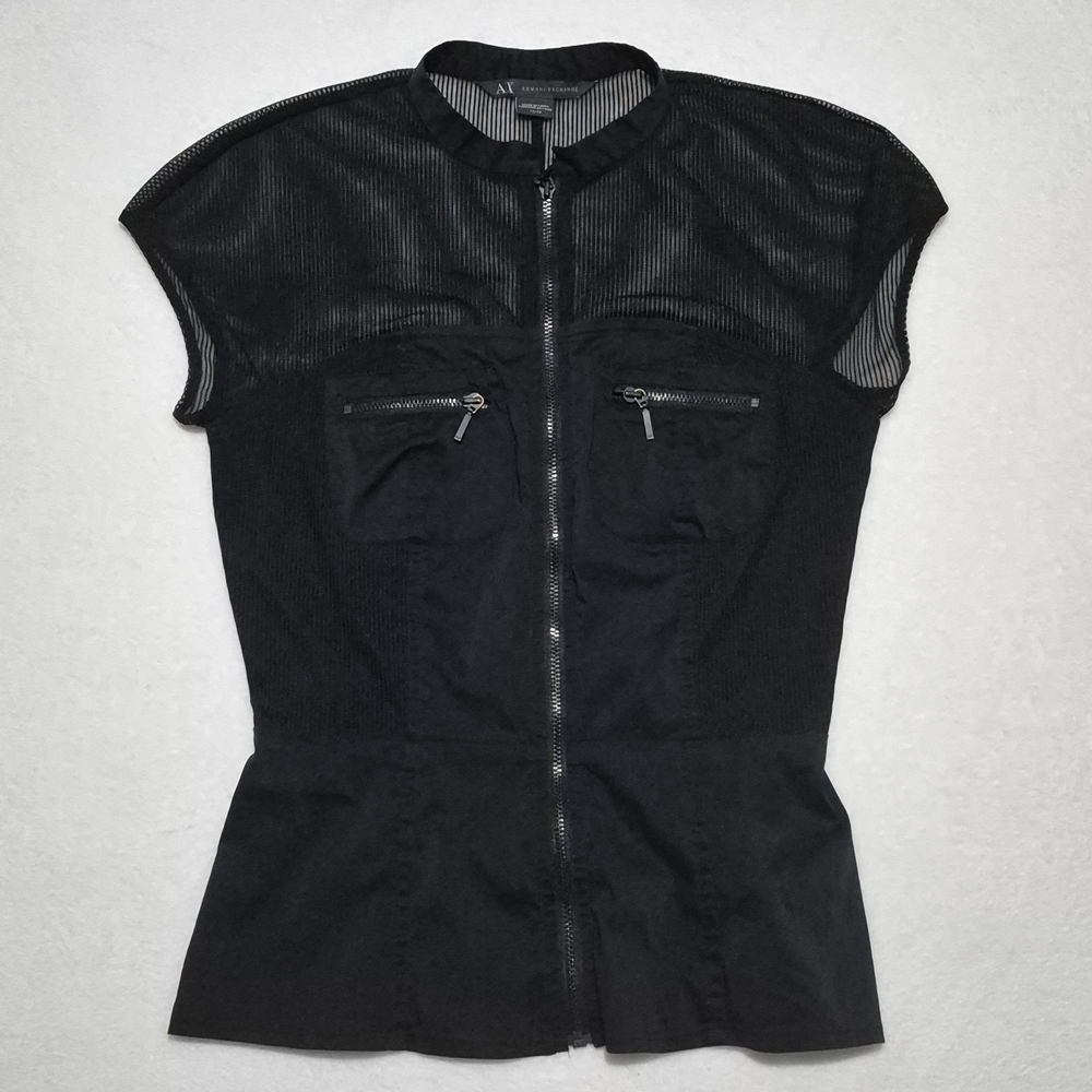 Women's A/X Armani Exchange Zip Up Peplum Top